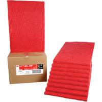 Tampon de nettoyage pour tapis, 14" x 20", Lustrage/Nettoyage, Rouge Duraquip Inc