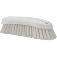 Large Angled Hand Brush, Stiff Bristles, 8" Long, White Duraquip Inc