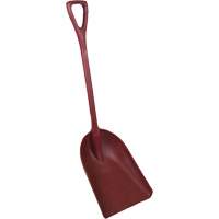 One-Piece Metal Detectable Shovel, 13-3/4" x 17" Blade, 42-1/2" Length, Plastic, Red Duraquip Inc