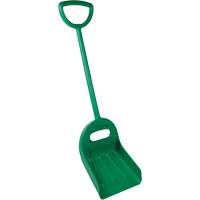 Double Grip Wide Shovel, 14" x 18" Blade, 47-1/2" Length, Plastic, Green Duraquip Inc