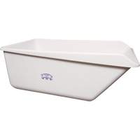 Angled Dump Tub with Drain, Plastic, White Duraquip Inc