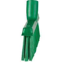Dustpan Broom with Angled Thread, Medium Bristles, 10", Polyester, Green Duraquip Inc
