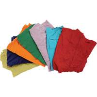 Chiffons fabriqués à partir de matériaux recyclés, Coton, Mélange de couleurs, 25 lb JP783 | Duraquip Inc