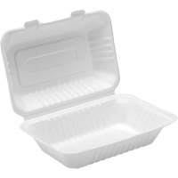 Contenants &agrave; charni&egrave;re pour nourriture compostable, Bagasse, Rectangulaire Duraquip Inc