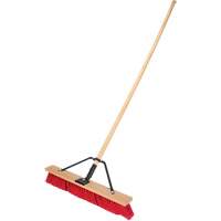Push Broom with Braced Handle, 24", Medium, PVC Bristles Duraquip Inc