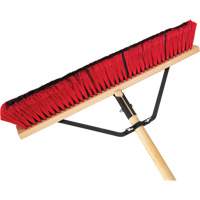 Push Broom with Braced Handle, 24", Medium, PVC Bristles Duraquip Inc