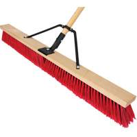 Push Broom with Braced Handle, 36", Medium, PVC Bristles Duraquip Inc