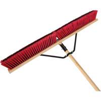 Push Broom with Braced Handle, 36", Medium, PVC Bristles Duraquip Inc