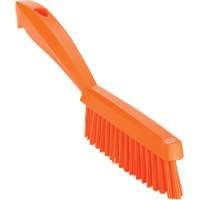 Narrow Hand Brush with Short Handle, Extra Stiff Bristles, 11-4/5" Long, Orange Duraquip Inc