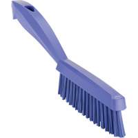 Narrow Hand Brush with Short Handle, Extra Stiff Bristles, 11-4/5" Long, Purple Duraquip Inc