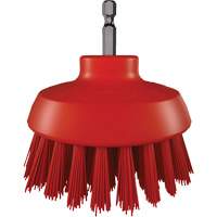 Brosse ronde HyDrive pour perceuse, Soies Tr&egrave;s ferme, Longueur de 3-1/10", Rouge Duraquip Inc