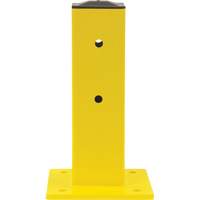Single Guard Rail Post, Steel, 5" L x 17" H, Safety Yellow Duraquip Inc