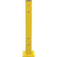 Double Guard Rail Post, Steel, 5" L x 44" H, Safety Yellow Duraquip Inc