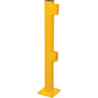 End Post for Light-Duty Guard Rails, Steel, 42" H, Safety Yellow Duraquip Inc