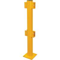 In-Line Post for Light-Duty Guard Rails, Steel, 42" H, Safety Yellow Duraquip Inc