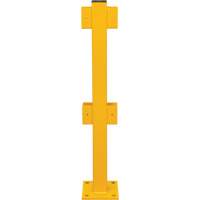 In-Line Post for Light-Duty Guard Rails, Steel, 42" H, Safety Yellow Duraquip Inc