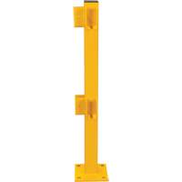 Corner Post for Light-Duty Guard Rails, Steel, 42" H, Safety Yellow Duraquip Inc