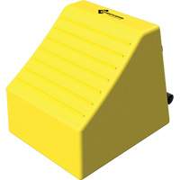 Cale de roue ultra-robuste pour l'exploitation mini&egrave;re Checkers Safety, PEHD, Jaune, 14-1/2" la x 17-1/2" p x 16" h Duraquip Inc