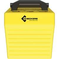 Cale de roue ultra-robuste pour l'exploitation mini&egrave;re Checkers Safety, PEHD, Jaune, 14-1/2" la x 17-1/2" p x 16" h Duraquip Inc