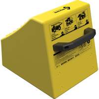 Cale de roue ultra-robuste pour l'exploitation mini&egrave;re Checkers Safety sans support, PEHD, Jaune, 14-1/2" la x 17-1/2" p x 16" h Duraquip Inc
