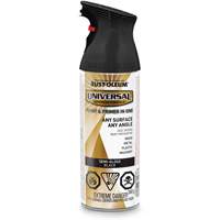 Universal&reg; Enamel Paint & Primer In One, Black, Semi-Gloss, Aerosol Can Duraquip Inc