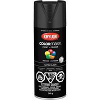 Appr&ecirc;t + peinture COLORmaxx, Noir, Semi-mat, 12 oz, Canette a&eacute;rosol Duraquip Inc