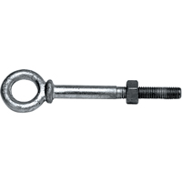 Boulons &agrave; oeil a/&eacute;crou, 3/8" dia, 2-1/2" lo, Galvanis&eacute;, 1200 lb (0,6 tonne) capacit&eacute; Duraquip Inc
