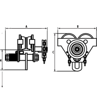Chariots ajustables, 1000 lb (0,5 tonne) Capacit&eacute;, 2-11/16" - 5-1/4" Duraquip Inc