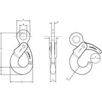 Crochets de s&eacute;curit&eacute; &agrave; oeil &agrave; verrouillage automatique en acier alli&eacute; Duraquip Inc