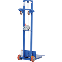 Platform Lift Stacker, Hand Winch Operated, 400 lbs. Capacity, 58" Max Lift Duraquip Inc