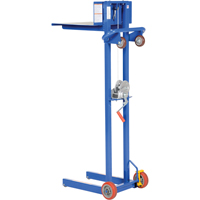 Platform Lift Stacker, Hand Winch Operated, 400 lbs. Capacity, 58" Max Lift Duraquip Inc