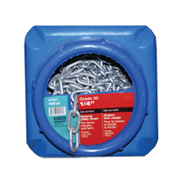 Chaînes galvanis&eacute;es par immersion &agrave; chaud, Acier au carbone, 1/4" x 100' (30,4 m) l, Calibre 30, Charge d'utilisation 1100 lb (0,55 tonne) Duraquip Inc