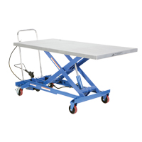 Pneumatic Hydraulic Scissor Lift Table, Steel, 63" L x 31-1/2" W, 1000 lbs. Cap. Duraquip Inc