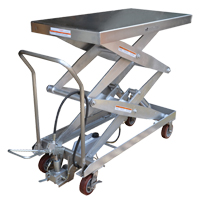 Pneumatic Hydraulic Scissor Lift Table, Stainless Steel, 47-1/4" L x 24" W, 1500 lbs. Cap. Duraquip Inc
