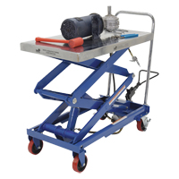 Pneumatic Hydraulic Scissor Lift Table, Steel, 35-1/2" L x 20" W, 800 lbs. Cap. Duraquip Inc