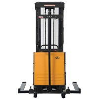 Fork Lift Stacker, Electric Operated, 2000 lbs. Capacity, 118" Max Lift Duraquip Inc