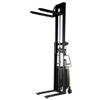 Fork Lift Stacker, Electric Operated, 2000 lbs. Capacity, 118" Max Lift Duraquip Inc