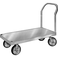 Aluminum Platform Truck, 24" W x 36" L, 2000 lbs. Cap., Rubber Wheels Duraquip Inc