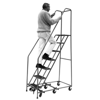 All Directional Ladders, 7 Steps, 16" Step Width, 70" Platform Height, Steel Duraquip Inc