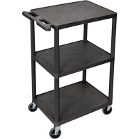 Chariot utilitaire, 3 tiers, 18" x 40" x 24", Capacit&eacute; 400 lb Duraquip Inc