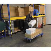 Platform Cart, 48" L x 24" W, 1500 lbs. Capacity, Mold-on Rubber Casters Duraquip Inc