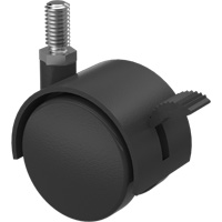 Twin Wheel Caster (300/400 Series), Swivel with Brake, 2" (51 mm) Dia., 75 lbs. (34 kg.) Capacity Duraquip Inc