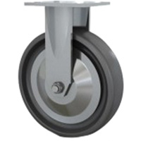 Heavy-Duty Caster, Rigid, 8" (203.2 mm), Solid Elastomer, 1000 lbs. (453.6 kg.) Duraquip Inc