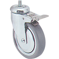 Zinc Plated Caster, Swivel with Brake, 6" (152 mm) Dia., 250 lbs. (113 kg.) Capacity Duraquip Inc