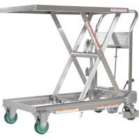 Hydraulic Scissor Lift Table, 31-1/2" L x 19-1/2" W, Stainless Steel, 550 lbs. Capacity Duraquip Inc