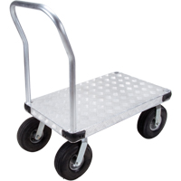 Aluminum Platform Truck, 24" W x 36" L, 1600 lbs. Cap., Pneumatic Wheels Duraquip Inc