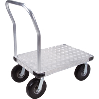 Aluminum Platform Truck, 24" W x 36" L, 1200 lbs. Cap., Flat Free Wheels Duraquip Inc