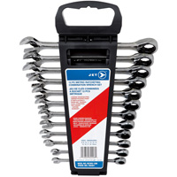12-PC Long Pattern Metric Ratcheting Combination Wrench Set, Plain Handle Duraquip Inc
