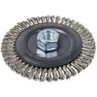 Stringer Bead Brush, 5" Dia., 0.022" Fill, 5/8"-11 Arbor, Stainless Steel Duraquip Inc
