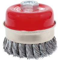 Brosse boisseau &agrave; fils li&eacute;s et nou&eacute;s haute performance CKB3201T, 3-1/2" dia. x 5/8"-11 arbre Duraquip Inc